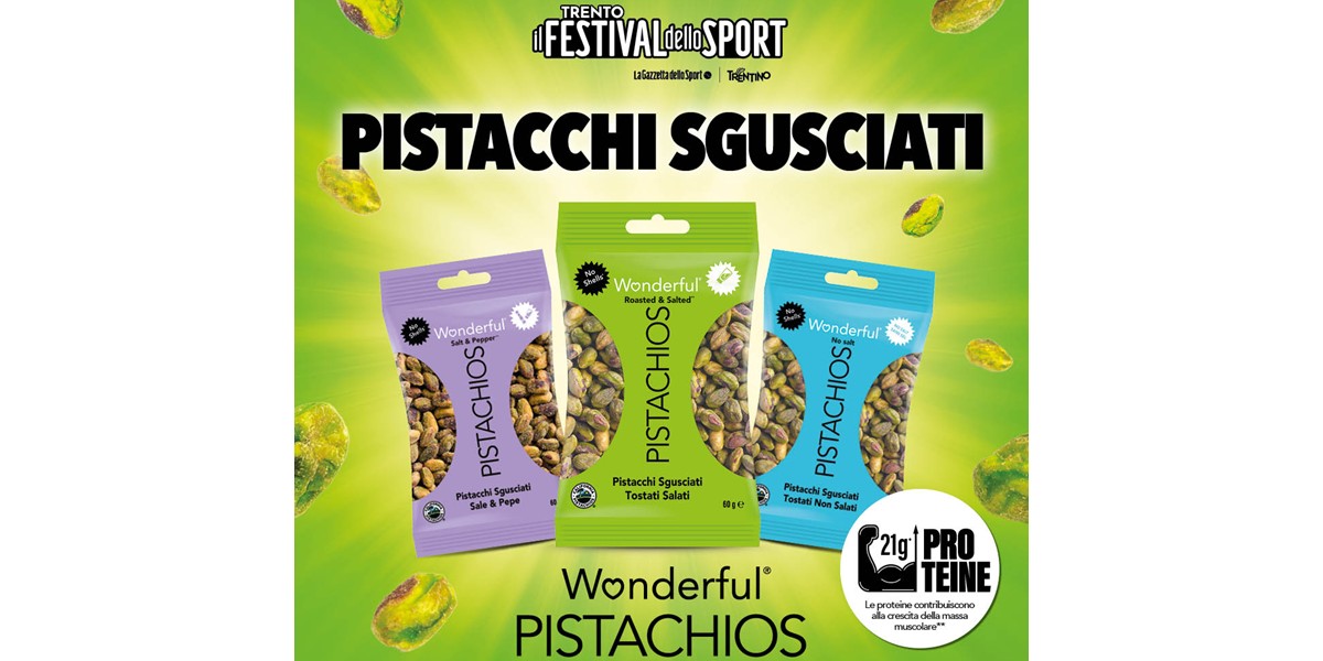 Wonderful Pistachios® Partner ufficiale de Il Festival dello Sport di Trento